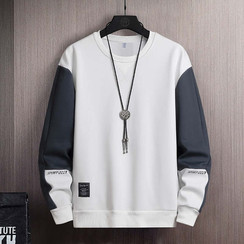 Premium Beige & Navy Casual Sweatshirt