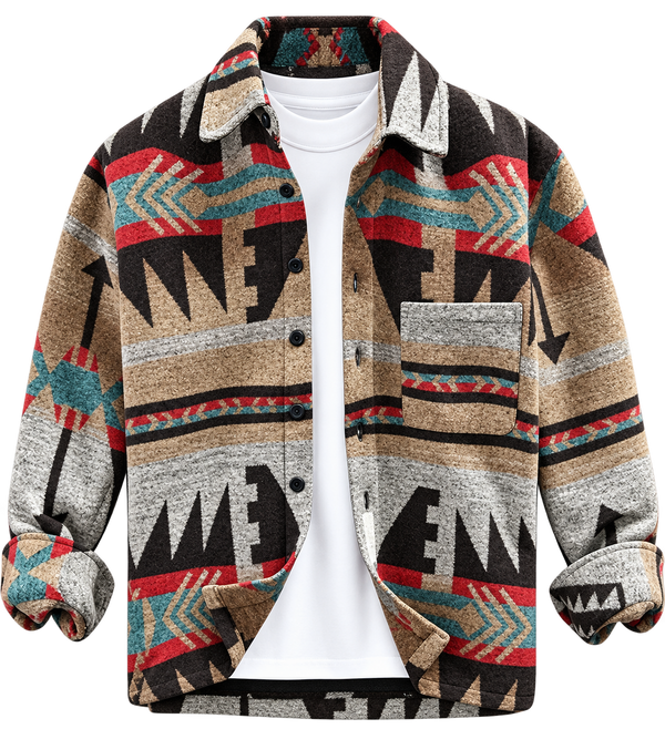 Premium Aztec Pattern Wool-Style Jacket
