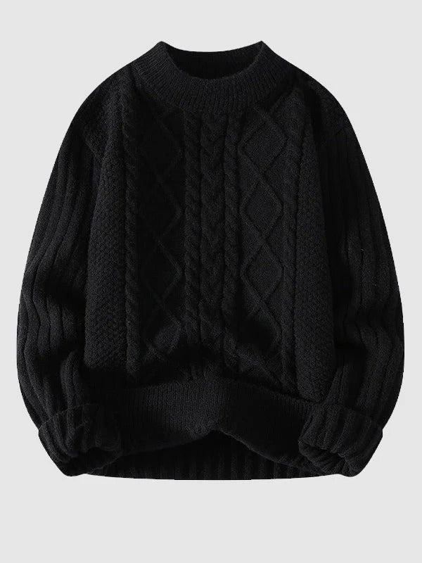 Premium Blue Cable Knit Sweater