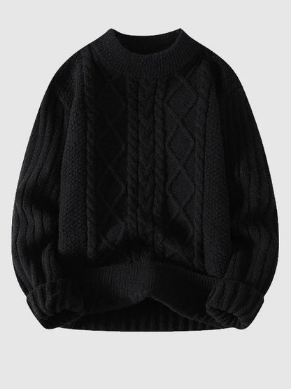 Premium Blue Cable Knit Sweater