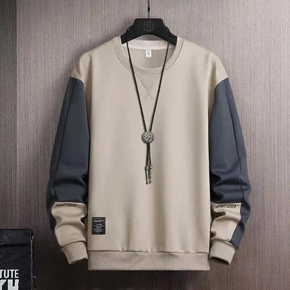 Premium Beige & Navy Casual Sweatshirt