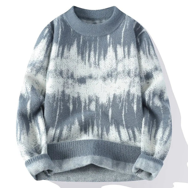 Premium Grey & White Wave Knit Sweater