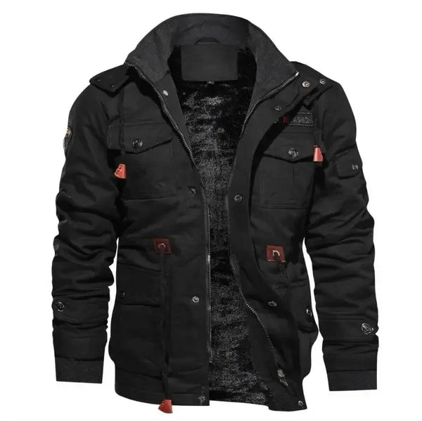 Premium Black Multi-Pocket Winter Jacket