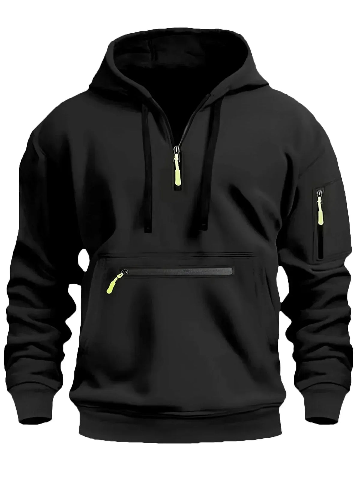 Premium Grey Half-Zip Hooded Sweatshirt