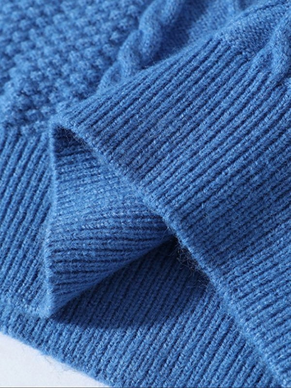 Premium Blue Cable Knit Sweater