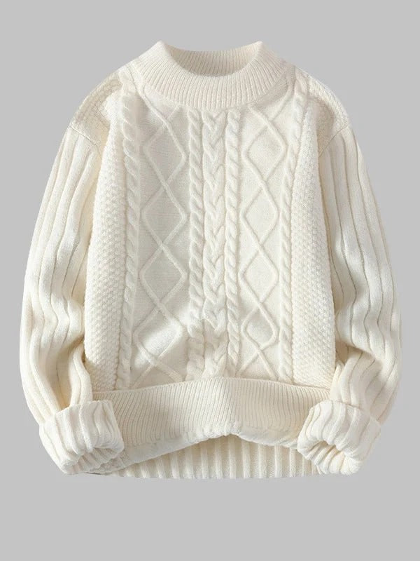 Premium Blue Cable Knit Sweater