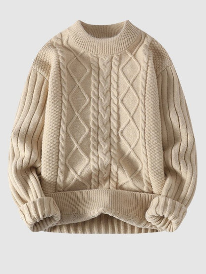 Premium Blue Cable Knit Sweater
